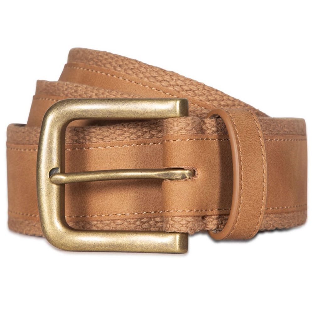 Frye and Co. 38mm Large Khaki Webbing Strap W/ Faux Nubuck Overrlay Mens Belt